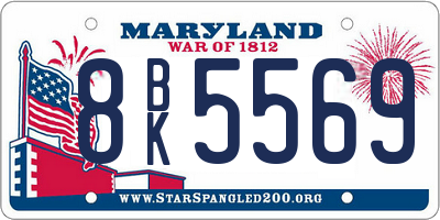 MD license plate 8BK5569