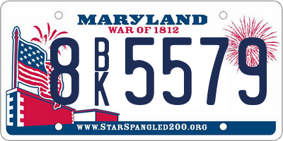 MD license plate 8BK5579