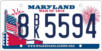 MD license plate 8BK5594