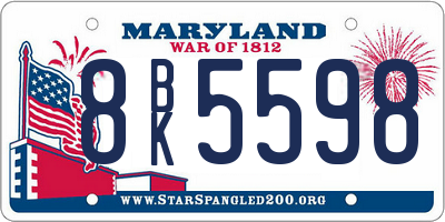MD license plate 8BK5598