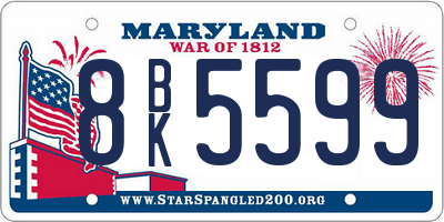 MD license plate 8BK5599