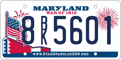 MD license plate 8BK5601