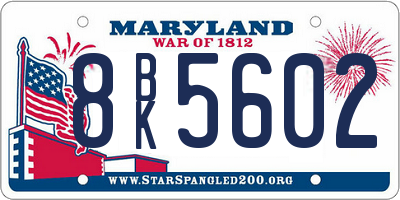 MD license plate 8BK5602
