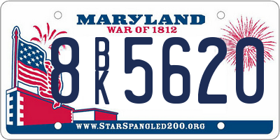 MD license plate 8BK5620