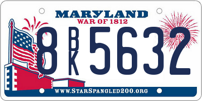 MD license plate 8BK5632