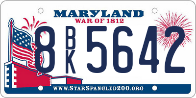 MD license plate 8BK5642
