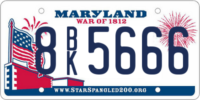 MD license plate 8BK5666