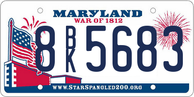 MD license plate 8BK5683