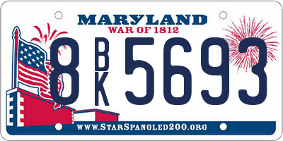 MD license plate 8BK5693