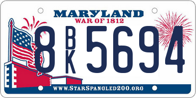 MD license plate 8BK5694