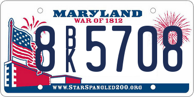MD license plate 8BK5708