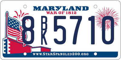MD license plate 8BK5710
