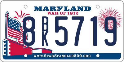 MD license plate 8BK5719