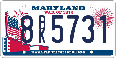 MD license plate 8BK5731