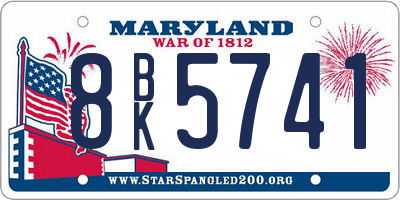 MD license plate 8BK5741