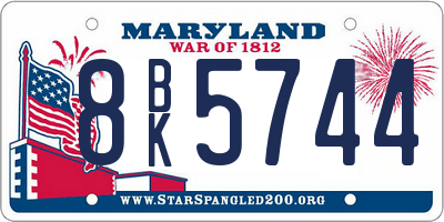 MD license plate 8BK5744