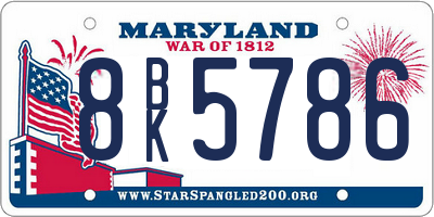 MD license plate 8BK5786
