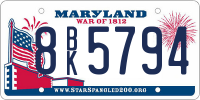 MD license plate 8BK5794