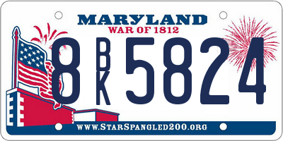 MD license plate 8BK5824