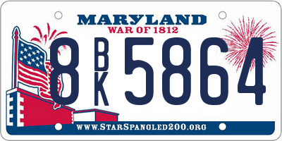 MD license plate 8BK5864