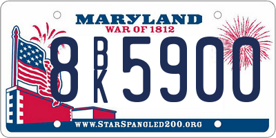 MD license plate 8BK5900