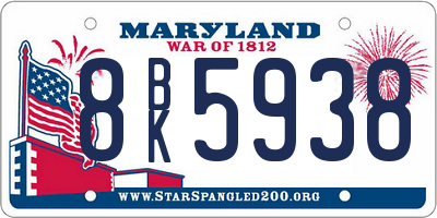 MD license plate 8BK5938
