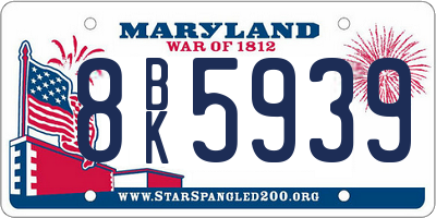 MD license plate 8BK5939