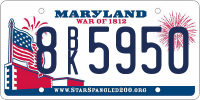 MD license plate 8BK5950