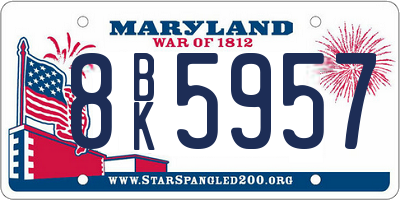 MD license plate 8BK5957
