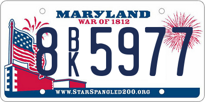 MD license plate 8BK5977