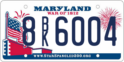 MD license plate 8BK6004