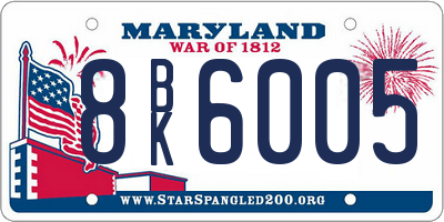 MD license plate 8BK6005