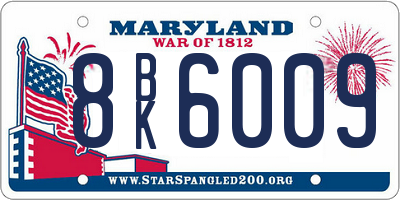 MD license plate 8BK6009
