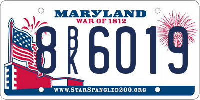 MD license plate 8BK6019