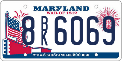 MD license plate 8BK6069