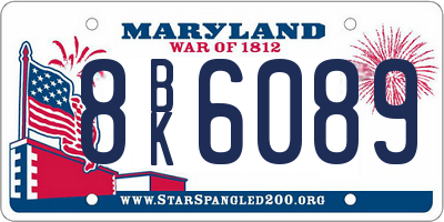 MD license plate 8BK6089