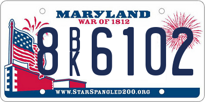 MD license plate 8BK6102