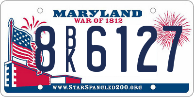 MD license plate 8BK6127