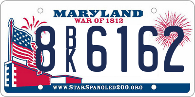 MD license plate 8BK6162