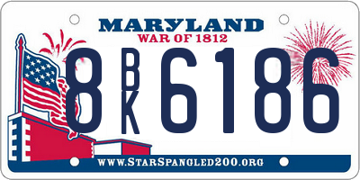 MD license plate 8BK6186