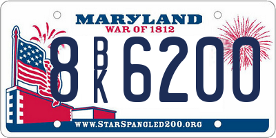MD license plate 8BK6200