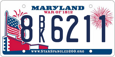 MD license plate 8BK6211