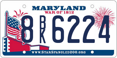 MD license plate 8BK6224