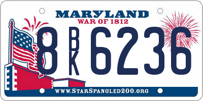 MD license plate 8BK6236