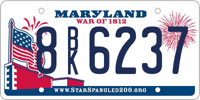 MD license plate 8BK6237