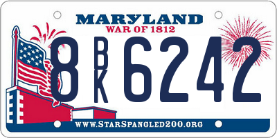 MD license plate 8BK6242
