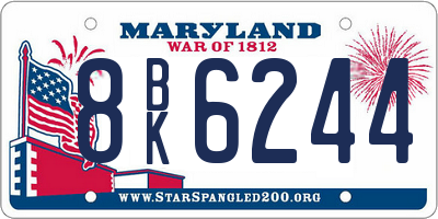 MD license plate 8BK6244