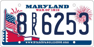 MD license plate 8BK6253