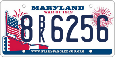 MD license plate 8BK6256