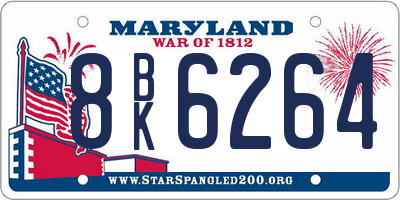 MD license plate 8BK6264